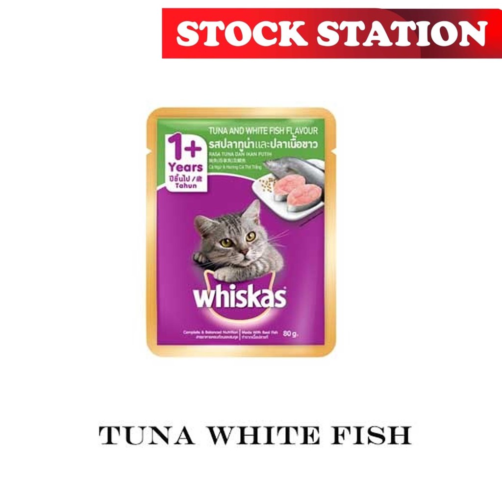 Whiskas Pouch Tuna White Fish 80gr