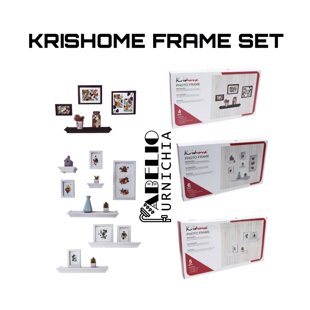 krishome frame set / bingkai foto set krishome / pigora foto / hiasan dinding / Rak Dinding Set / bingkai foto / pajangan dinding / pigura foto / bingkai dinding/ pigura set / dekorasi dinding