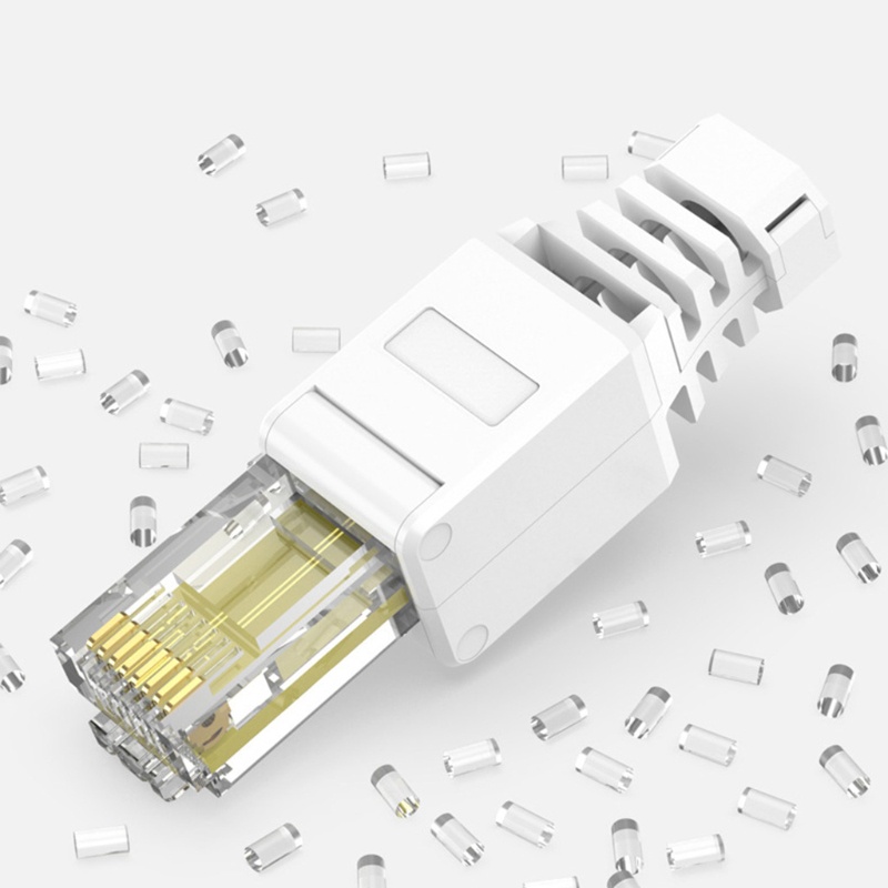 btsg CCTV Ethernet Cable Tool-less Crystal Head Plug CAT6 RJ45 Connector Tool-less