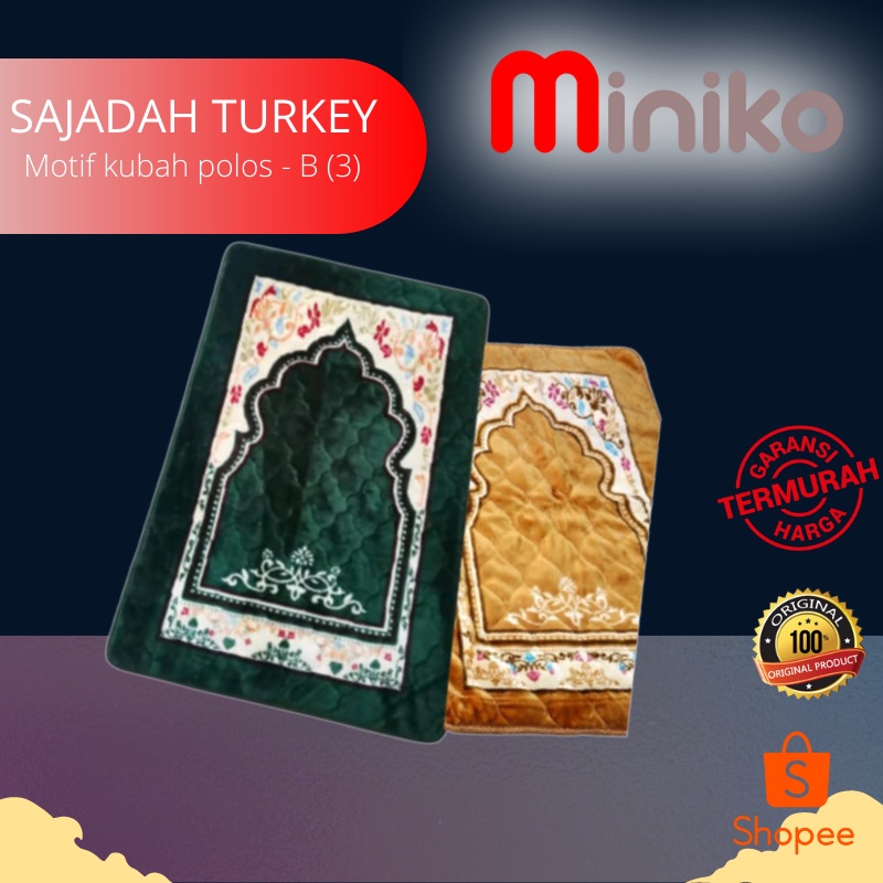 Miniko Sajadah TEBAL Premium Motif Kubah Polos - B (3) / Sajadah TERMURAH Uk.70cmx110cm