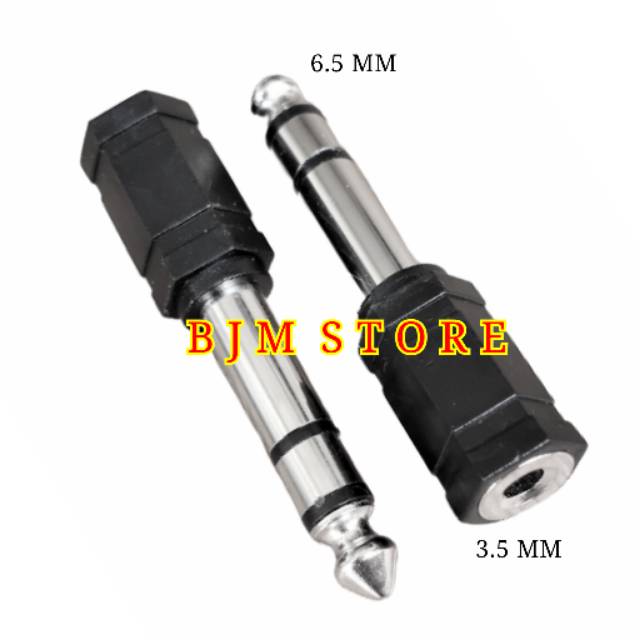 CONVERTER AUDIO 3.5MM AUX TO 6.5MM STEREO PVC- JACK COVER KECIL KE BESAR