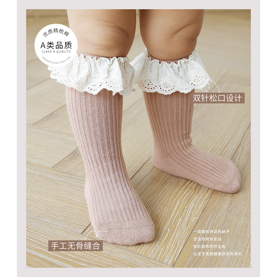 (pimenova) Kaos Kaki Bayi / Bayi Perempuan / Girl Newborn / Kaos kaki renda bayi perempuan