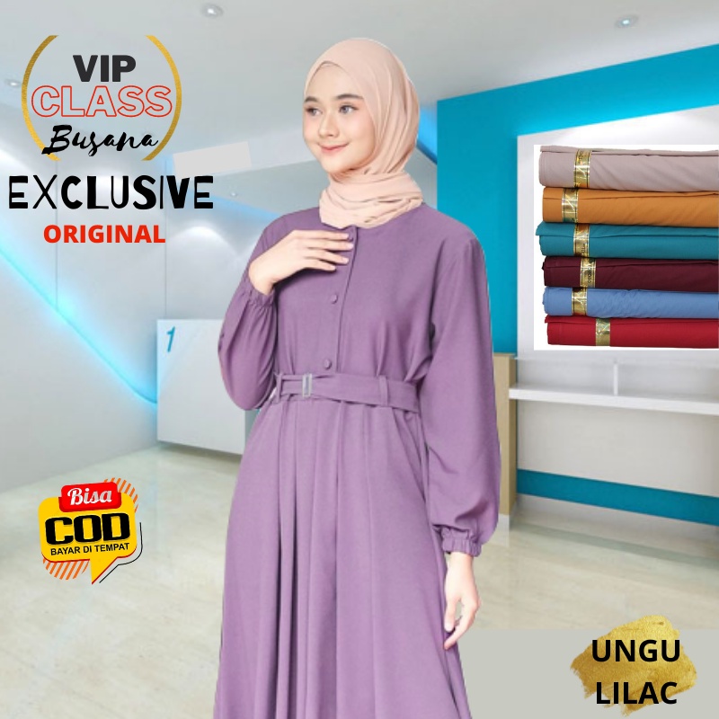 VIPCLASS Baju Gamis Wanita Remaja Modern Terbaru | 123456790 05 Dress Set Cardi Habibah Model Elegan