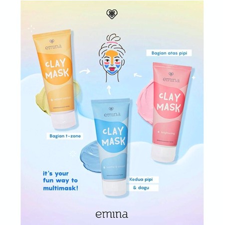 Emina Clay Mask 60ml | Soothe Smooth Brightening Sebum Control