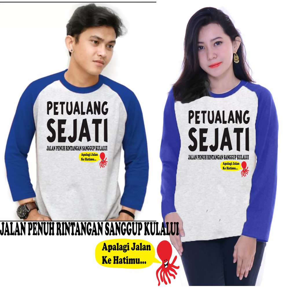 Kaos Raglan Gambar Petualang | Lengan Panjang | Ukuran M - L - XL -XXL