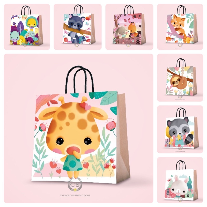 

paper bag animal/Paper bag kado/paper bag kertas kado/goodie bag/tas kado paper bag/paper bag kado ulang tahun/tas kertas/hampers birthday/souvenir ultah/paperbag custom/paper bag lucu/tas goodie bag/tas kado/kotak kado/kertas kado