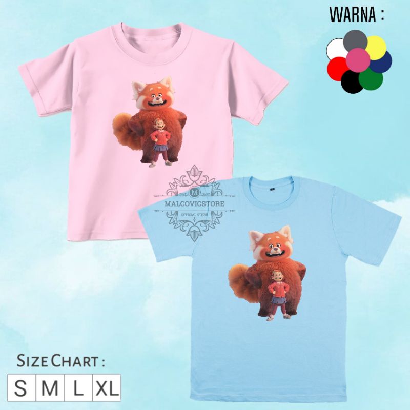 Kaos Anak/Baju Anak Turning Red/Turning Red T-shirt/Kaos Atasan Perempuan Turning Red/Baju Anak Turn