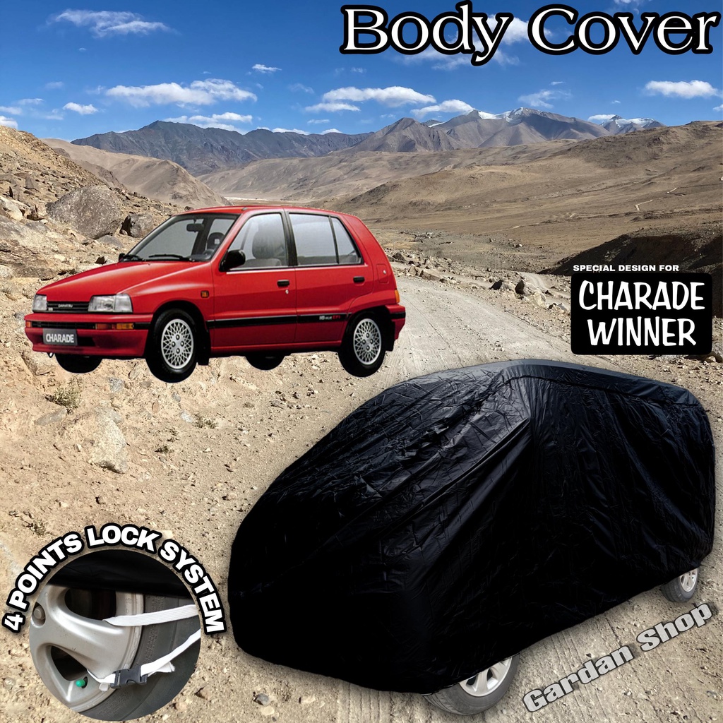 Sarung Mobil CHARADE WINNER Hitam POLOS Body Cover Charade Winner Full Black