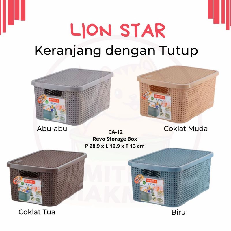 LION STAR - REVO STORAGE BOX NO 7 &amp; 10 / KERANJANG SERBAGUNA TUTUP