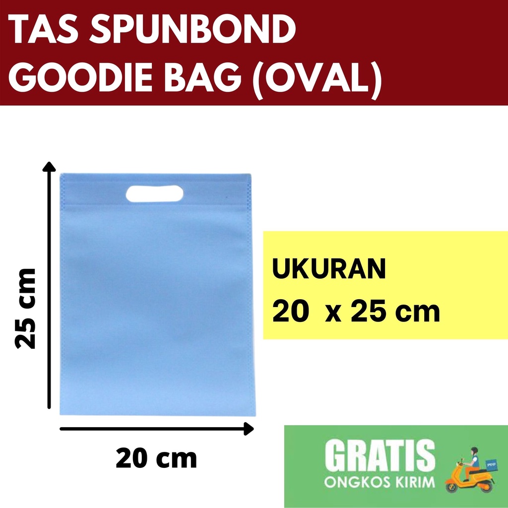 

TAS SPUNBOND OVAL GOODIEBAG 20X25 cm BIRU /Tas Belanja/Tas Ultah