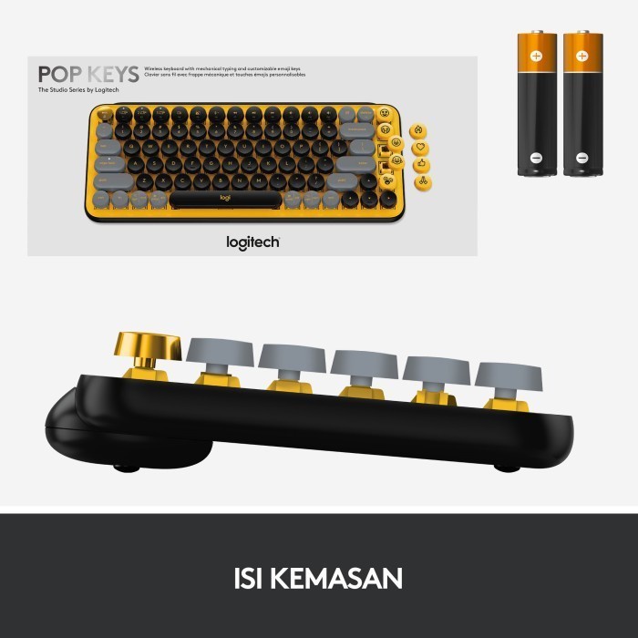 Logitech POP Keys Keyboard Wireless Mechanical Compact Emoji Keys