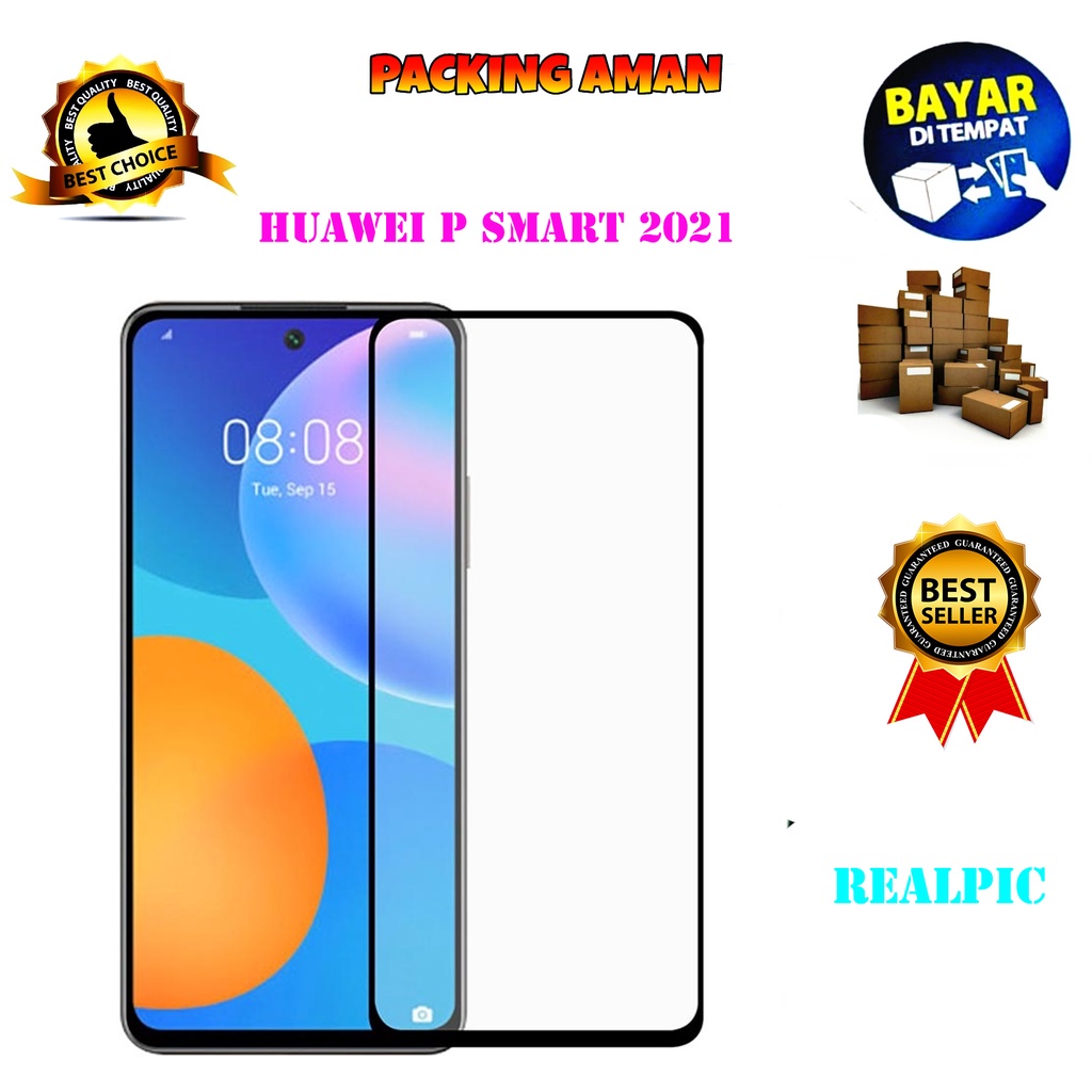 Tempered Glass Huawei P Smart 2021 Full Cover / Full Screen Protector Anti Gores