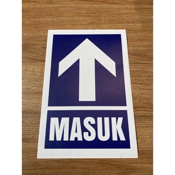 

Sticker tanda panah masuk Ukuran 20x30cm Anti air