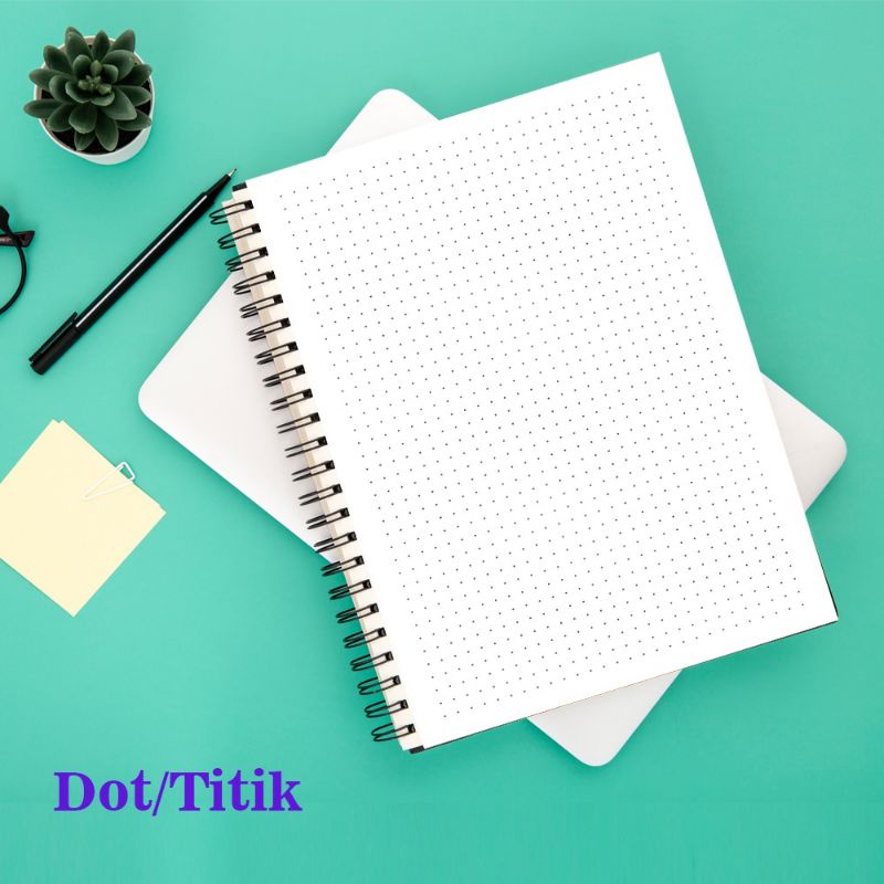 

[Whispers] Notebook A5/A6Jurnal Grid/Dotted/ Blank/Line Garis Polos Titik Murah Terlaris Buku Tulis