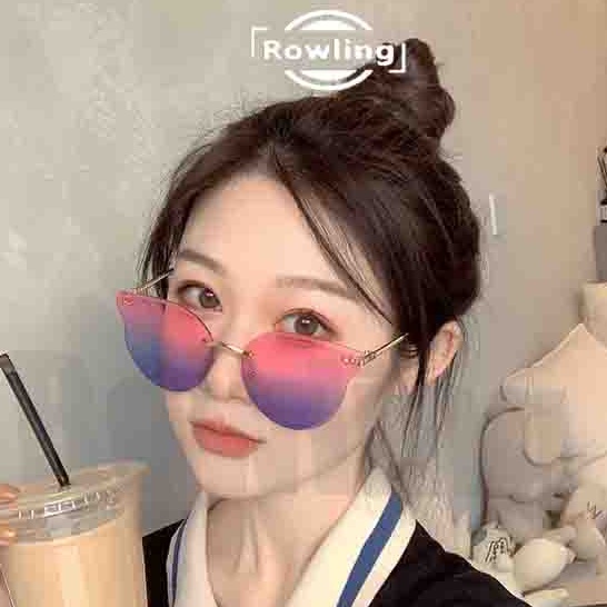 Rowling(ka-135)Kacamata  Hitam Terbaru Wanita No frame Titanium Rantai Style Kacamata Fashion Murah/Kacamata Sunglasses Import Wanita Kacamata Fashion