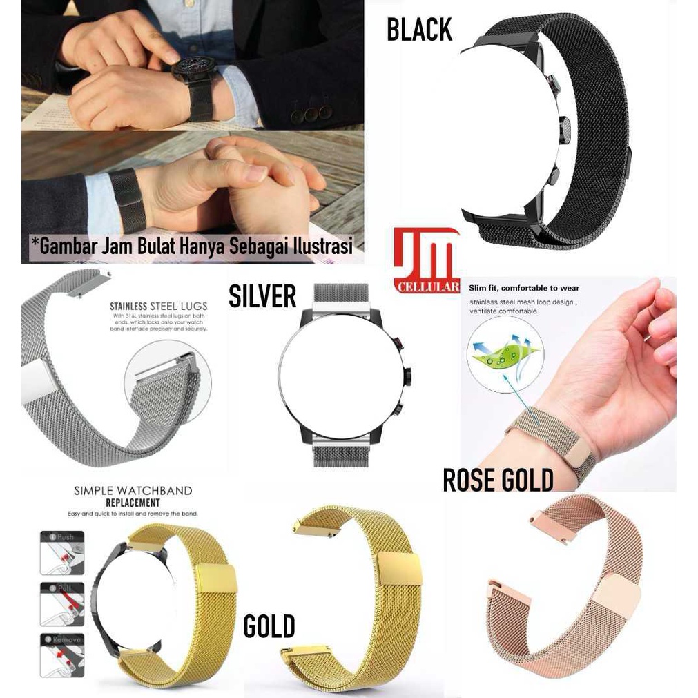 Milanese Loop Watch Strap 1MORE Omthing E-Joy (Kotak) - Tali Jam 22mm Magnetic