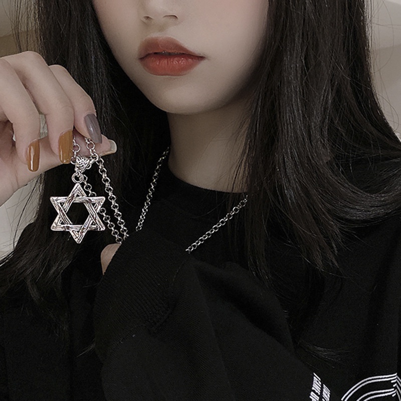 (Hello Girl)X35 Kalung Bintang Hexagram Import