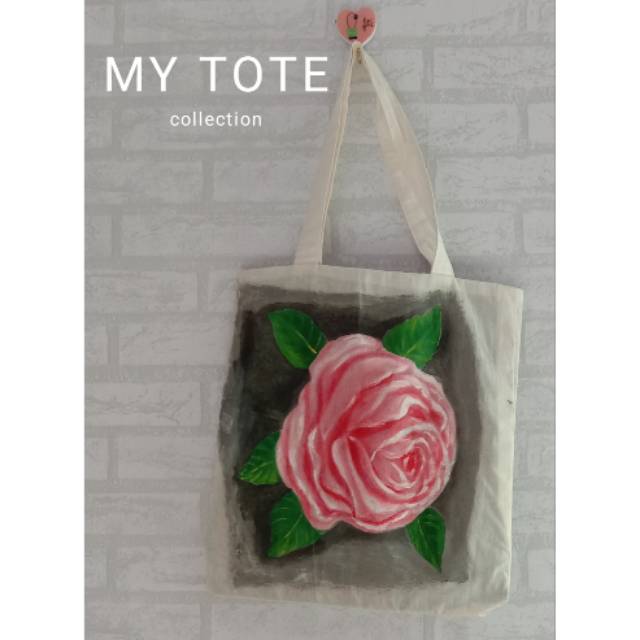 

Painting tote - dark rose