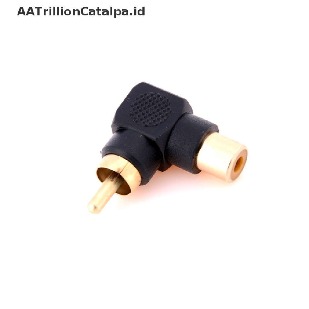 1pc Adapter Konektor Plug RCA Male Ke Female Sudut Kanan 90 Derajat Untuk Handphone