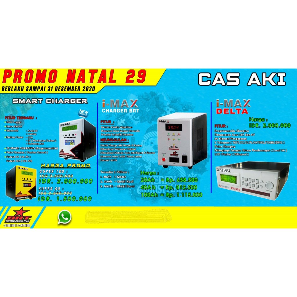 BRT SMART CHARGER / CAS AKI / CHARGER AKI