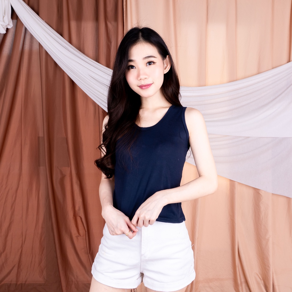 TANGTOP / TANKTOP / TANK TOP Tali Besar L / SINGLET-NAVY L