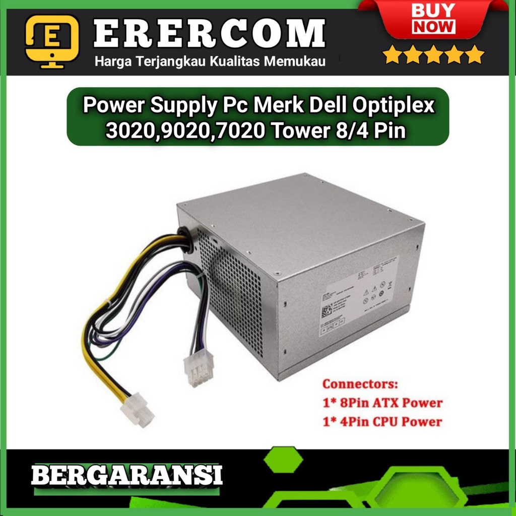 Power Supply Power Suplay Psu Pc Merk Dell Optiplex  3020, 9020, 7020 8 pin Cpu Tower Original Murah