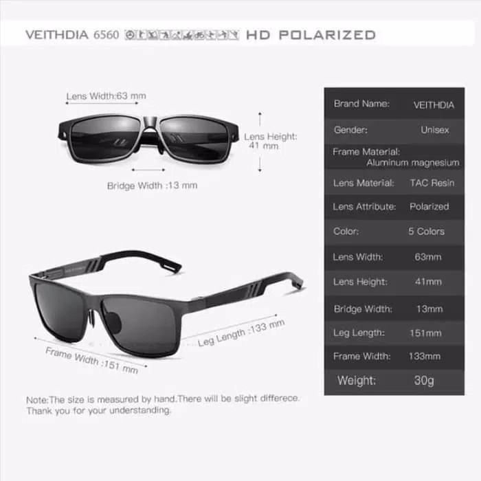 Kacamata Pria VIETHDIA Polarized Aluminum Alloy