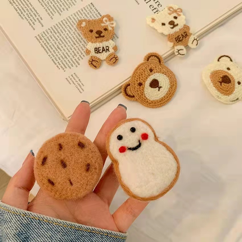 Hairpin Teddy Bear Rajut - Jepit Rambut Wanita Teddy Bear Rajut Korean Aksesoris Import