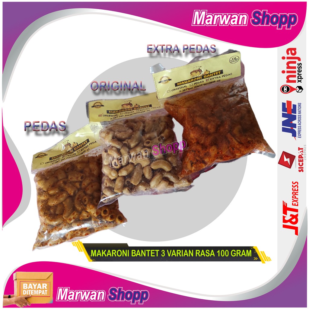 

MAKARONI BANTET 3 VARIAN RASA ORIGINAL PEDAS EXTRA PEDAS MARWAN SHOPP