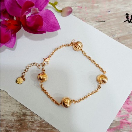 Perhiasan Gelang Kaki Emas Motif (Emas Import Anti Karat Xuping Untuk Dewasa)