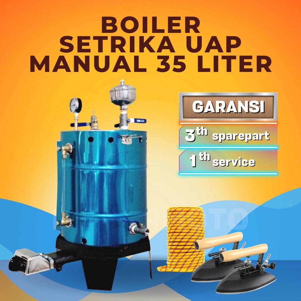 Setrika Uap Boiler Steam Laundry 35 liter Mistermoto 2 Kepala setrika