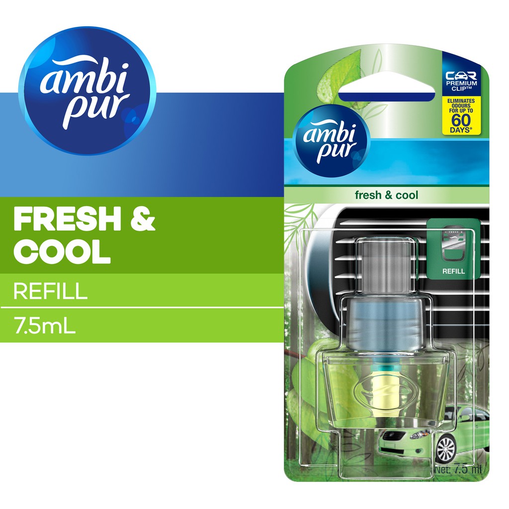 Pengharum Mobil Parfum Mobil Pewangi Ruangan Premium Clip Fresh &amp; Cool Refill 7,5 ml