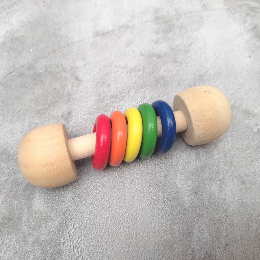 MAIN PERKUSI - WOODEN RATTLE SHAKER MARACAS - Mainan Edukasi Musikal