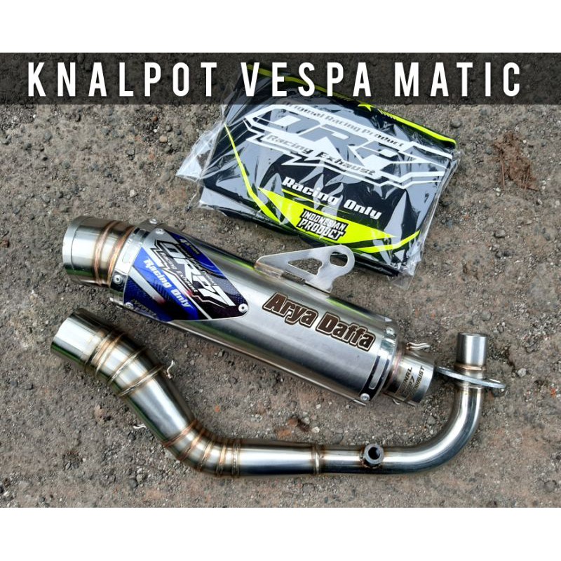 Knalpot Vespa Matic Sprint Primavera i-get non i-get Lx 3v/2x PROMO GRATIS KAOS ORP7 RACING