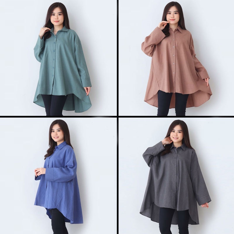 ARENA - Oversized Long Shirt Jumbo Wanita