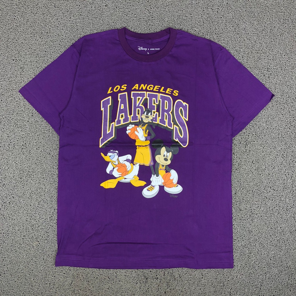 KAOS DISNEY X JUNK FOOD LA LAKERS PURPLE AUTHENTIC PREMIUM T-SHIRT