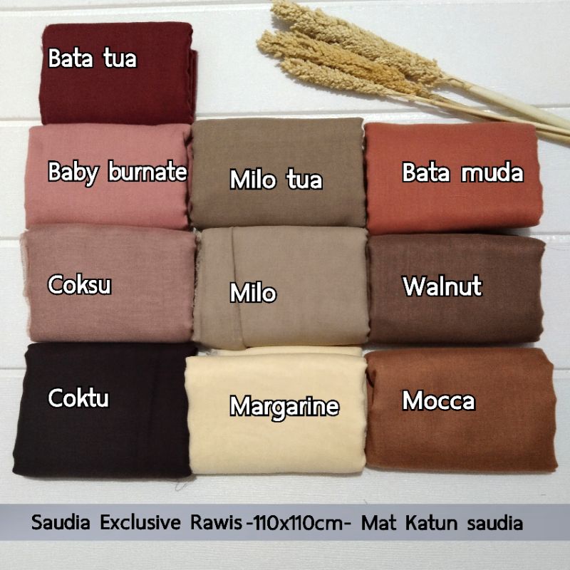 Saudia Exclusive Polos Katun Rawis / SEGIEMPAT HIJAB JILBAB RAWIS POLOS/ by An Najwa/marroco/Ansamia/E dhurkamai-7