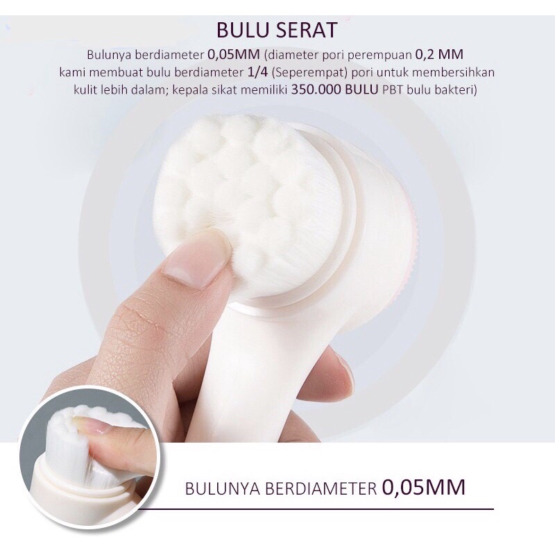 OliveShop ❤️ Facial Brush Spon Sikat Pencuci Pembersih Wajah Muka Dua Sisi