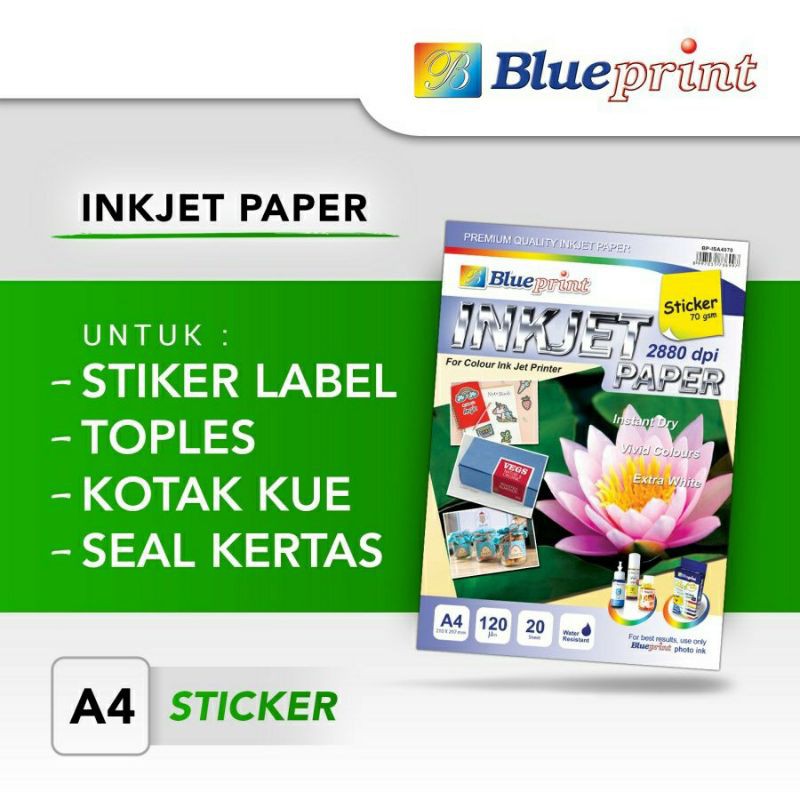 

KERTAS INKJET STIKER BP-A4 70GSM