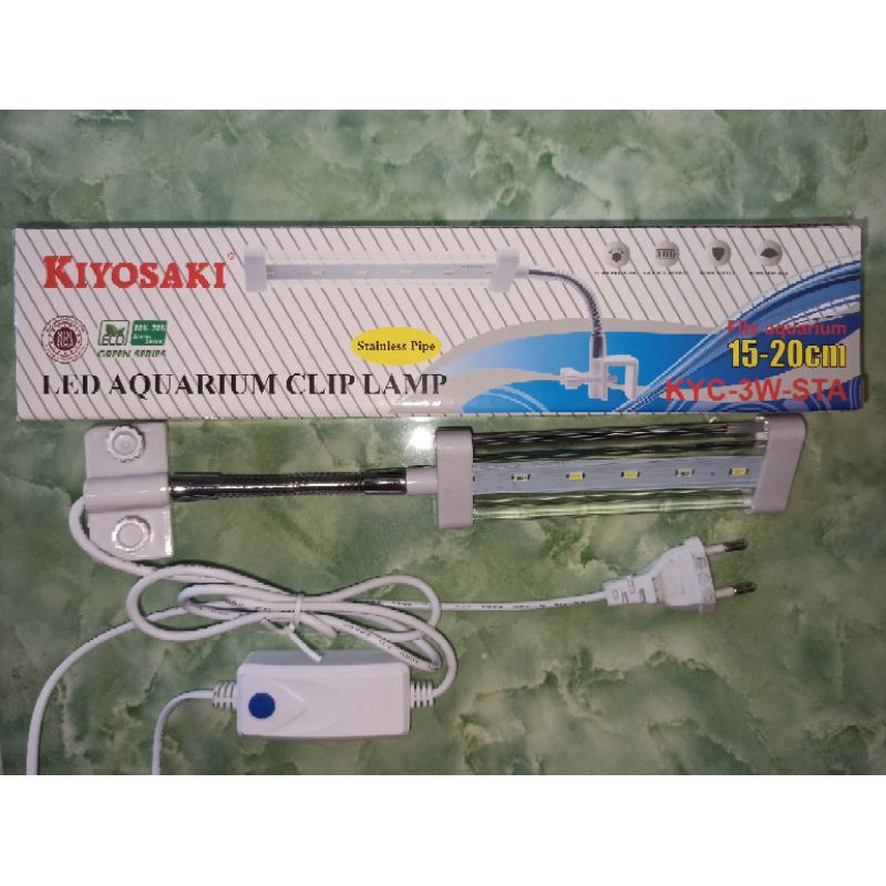 Lampu Led Jepit Aquarium Aquascape KIYOSAKI KYC 3W STA 15-20 cm murah lampu led aquarium murah