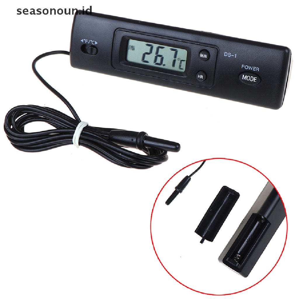 (seasonoun) Termometer Digital A / C Dengan Sensor Untuk Mobil