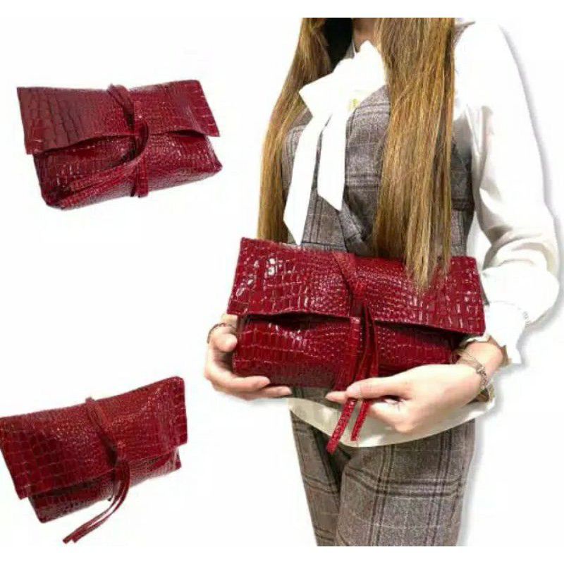 Dompet Wanita Clutch Croco Import Premium Handbag