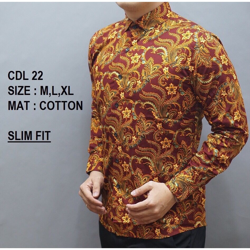 BAJU PRIA/COWOK KEMEJA BATIK PREMIUM SLIMFIT LENGAN/TANGAN PANJANG/PENDEK