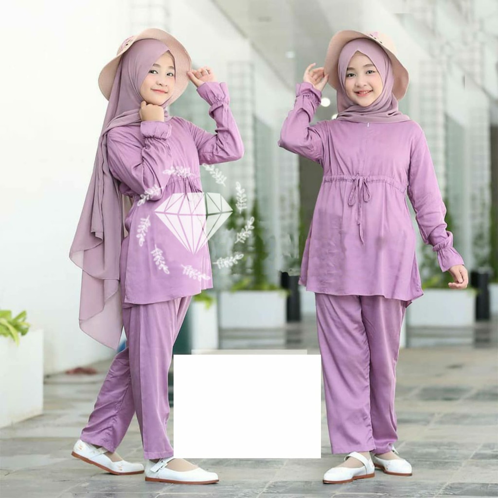 SET DAYANA BAJU SETELAN TUNIK + CELANA ANAK CEWE USIA 9 - 10 TAHUN