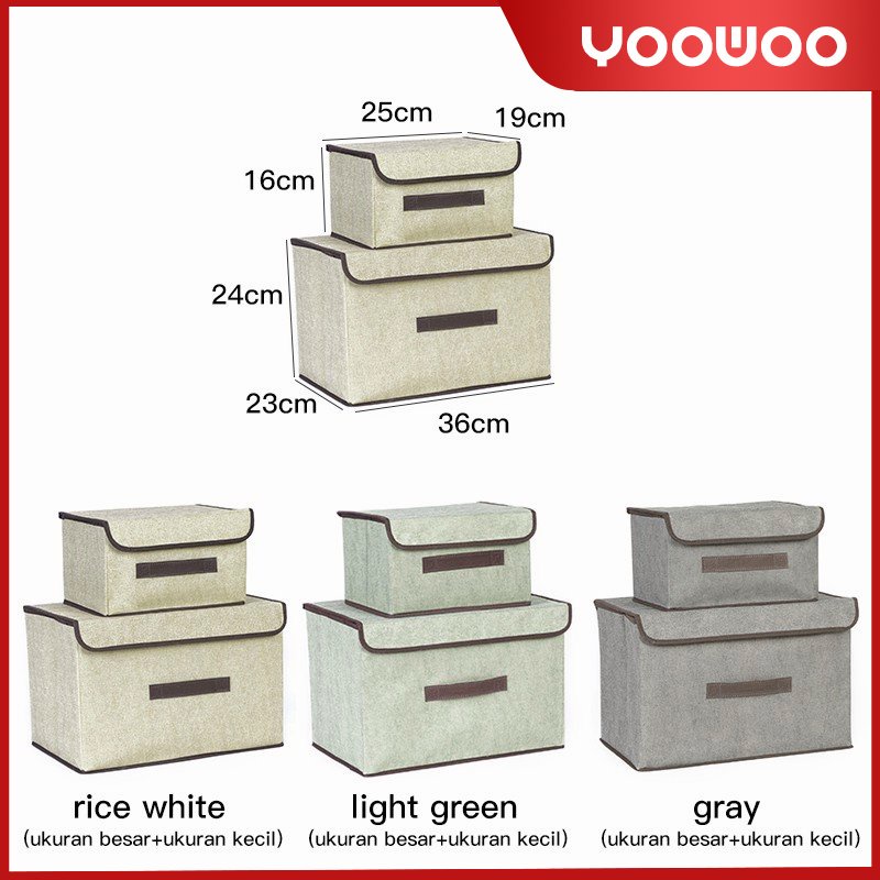 Storage Box 2in1 Box Organizer Tempat Penyimpanan Baju Mainan Ukuran Kecil Dan Besar