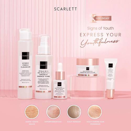 Scarlett Whitening Age Delay Eye Serum Cleanser Essence Toner Moisturizer