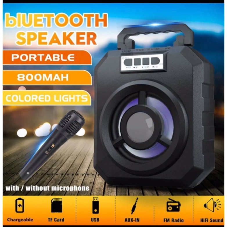 Speaker musik karaoke wireless bluetooth plus mic YD-669 universal