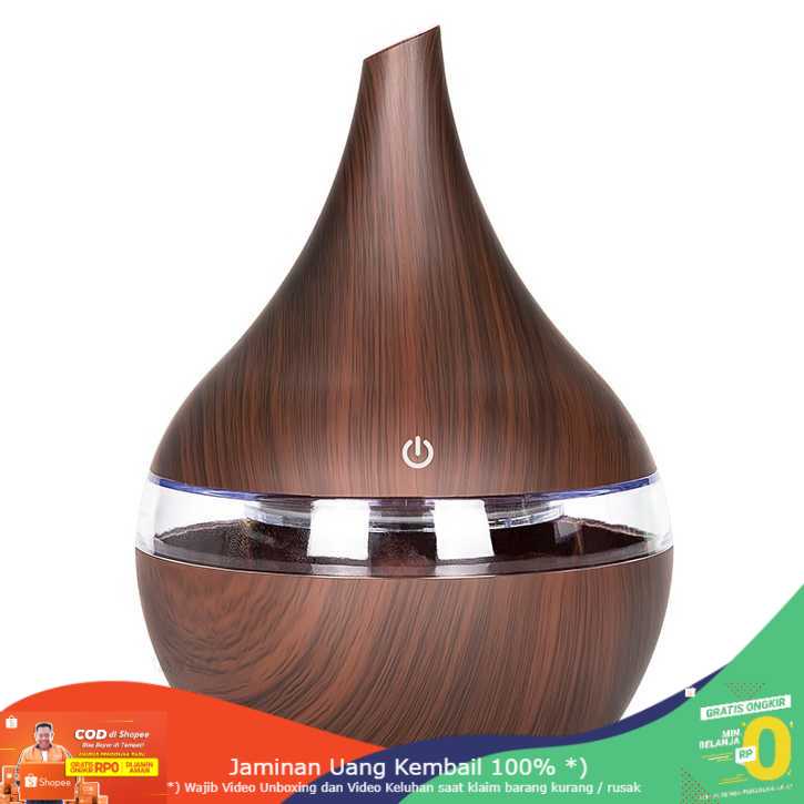 (BISA COD) RVOSTR  Air Humidifier Ultrasonic Wood Grain 300ml - Humi K-H98