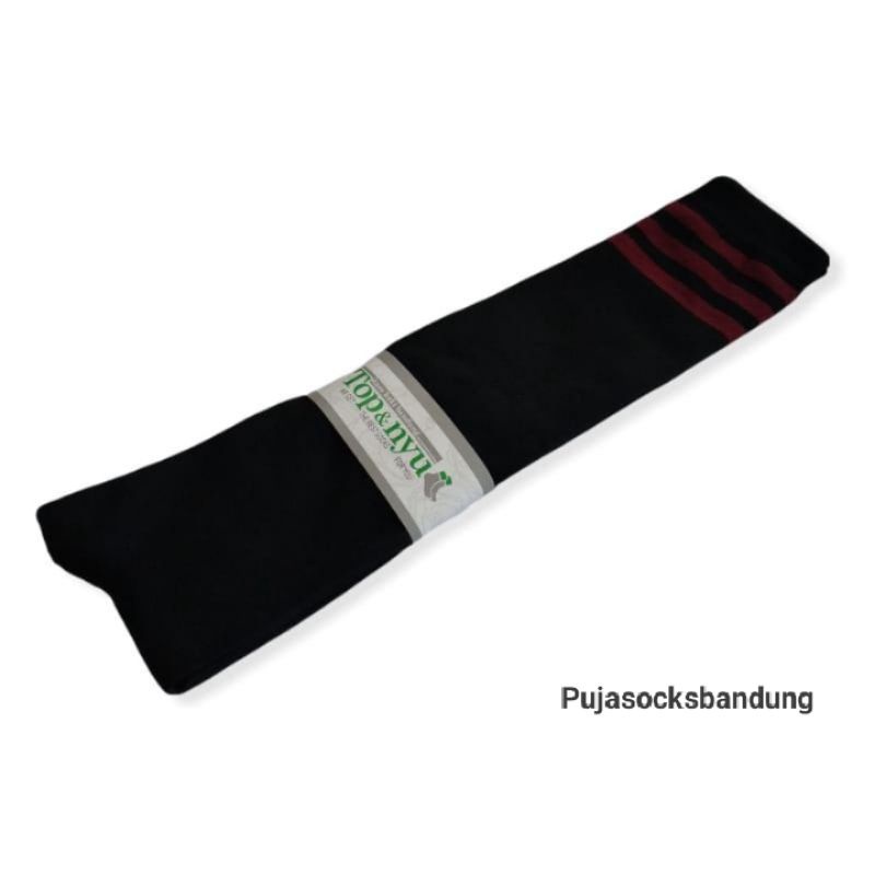 Overknee Socks Garis Strip 3 Sepaha Bahan Tebal Overknee Polos Kaos Kaki Wanita Kaos Kaki Panjang Korean Style Overknee Panjang-3