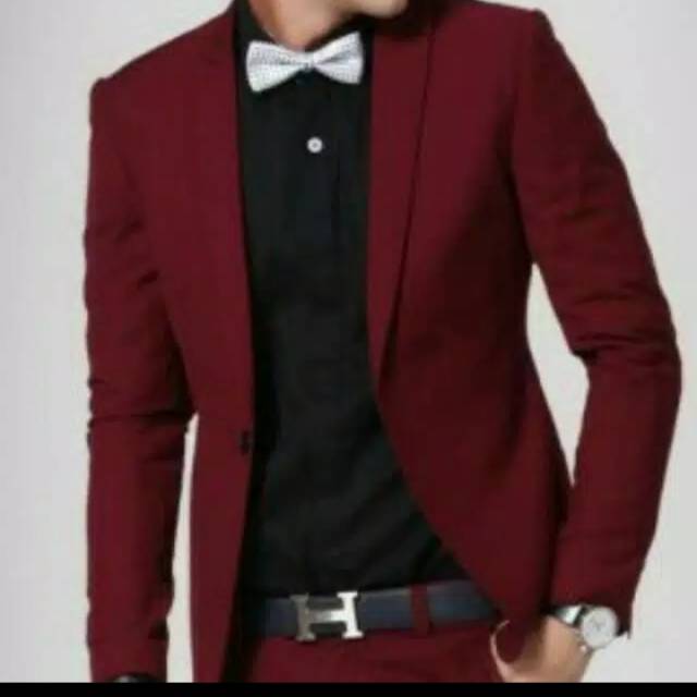 BLEZER MAROON BLEZER PRIA BLEZER TRENDY